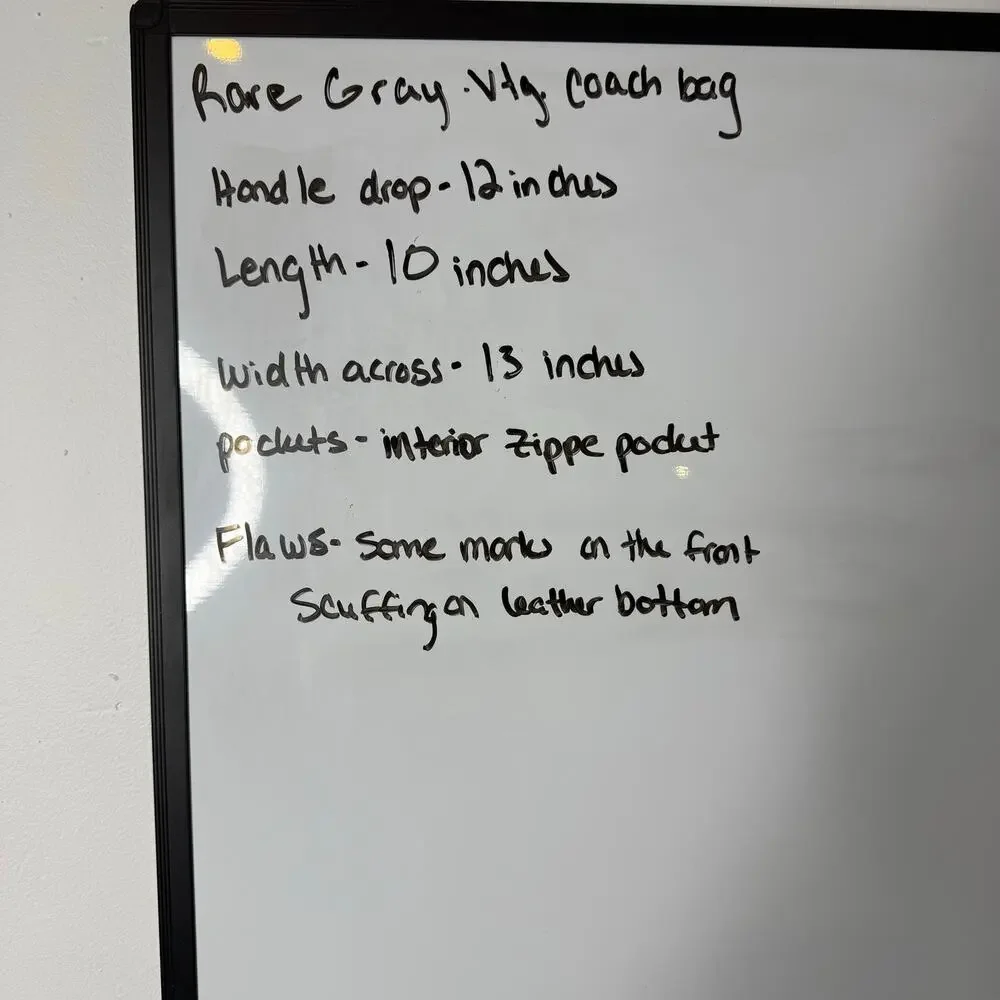 Coach Vintage Plain Gray and Brown Shoulder Bag Medium - Picture 11 of 11